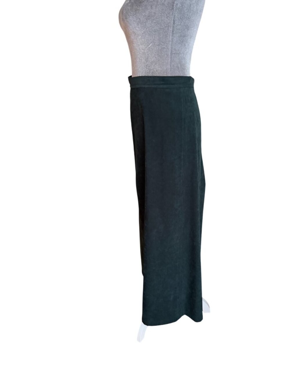 Talbots Vintage Womens Dark Green Midi Pencil Skirt Size 16 Stretch Fabric Back - Picture 2 of 7
